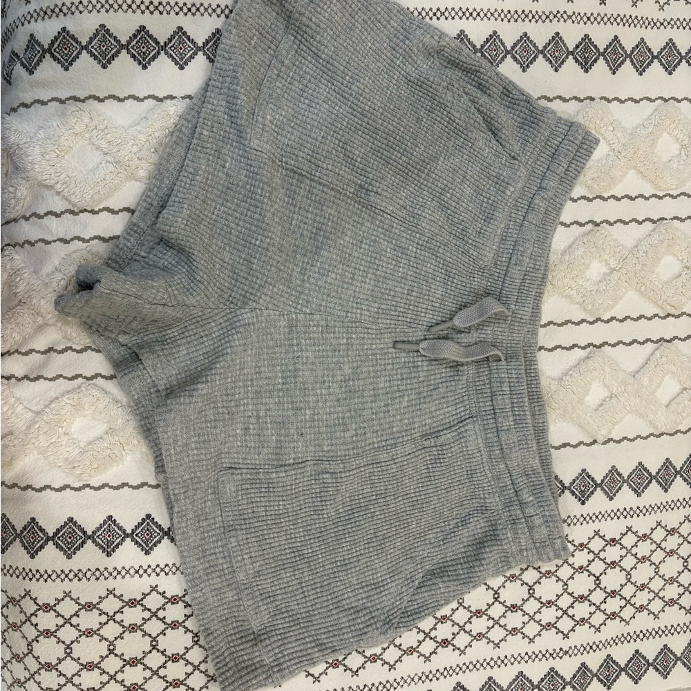 Aerie Light Gray Waffle Knit Shorts